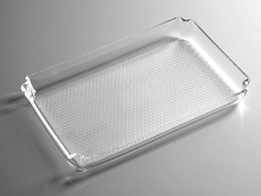 Ακρυλικός δίσκος παρουσίασης από διάφανο plexiglass με ανάγλυφη επιφάνεια