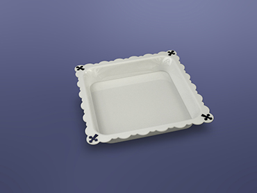 Τετράγωνος δίσκος μνημοσύνου από λευκό plexiglass