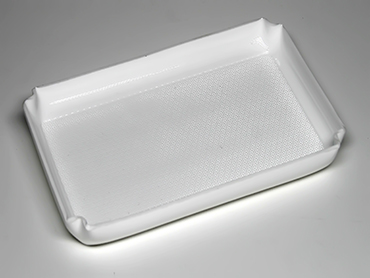 Ακρυλικός δίσκος παρουσίασης από λευκό plexiglass με ανάγλυφη επιφάνεια