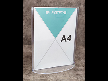 Θήκη μηνυμάτων ''T'' από plexiglasss με οβάλ βάση για DIN A4 μονόφυλλο έντυπο