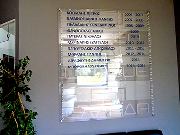 Πίνακας Super League από διαφανές plexiglass με αποστάτες και χάραξη